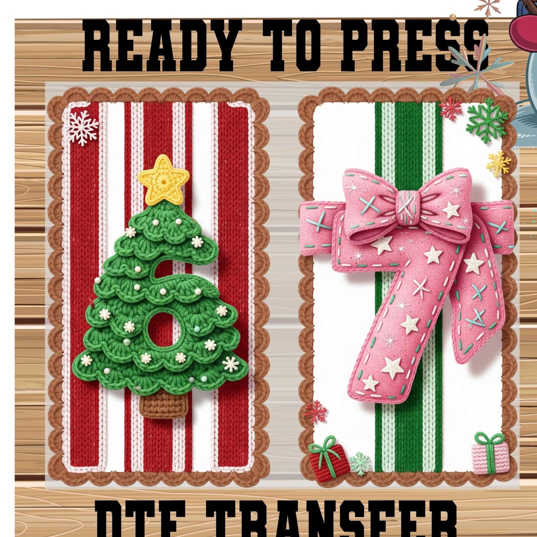 Tree Number 7 Funny Christmas Crochet Tree & Number 7: Ready to Press DTF Transfer - Etsy