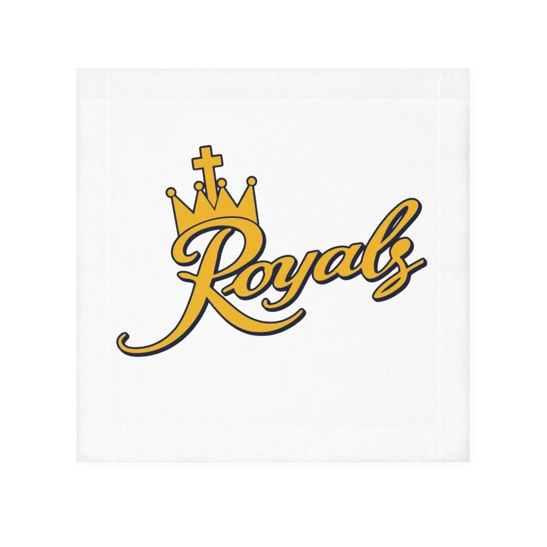 Script Crown Rolla Royals Script With Crown Sports Towel | Gold Script Crown Design ...