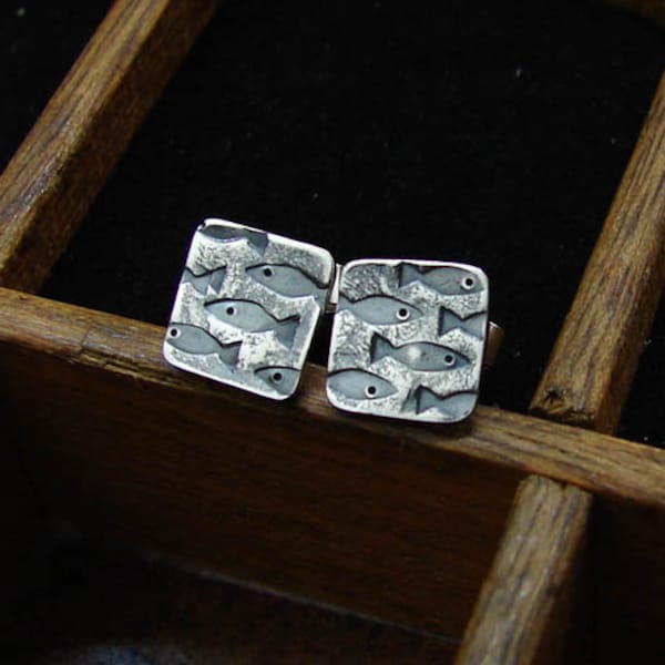 fish studs, silver fish small earrings