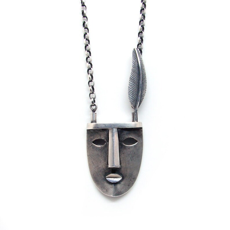 Tribal Mask Pendant Necklace main image 1