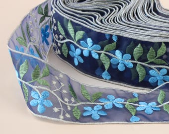 Embroidered Organza Flower Ribbon: Elegant Gift Wrapping & Beach Hat Decor