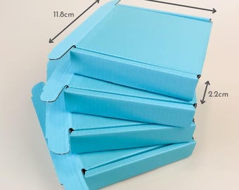 Large Letter Small Size Shipping Box: Corrugated Blue Mailbox Delivery (11.8x10.5x2.2cm)