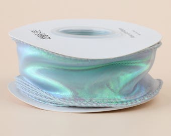 Fishtail organza ribbon Shell Silver for flower gift wrapping and wedding party decoration