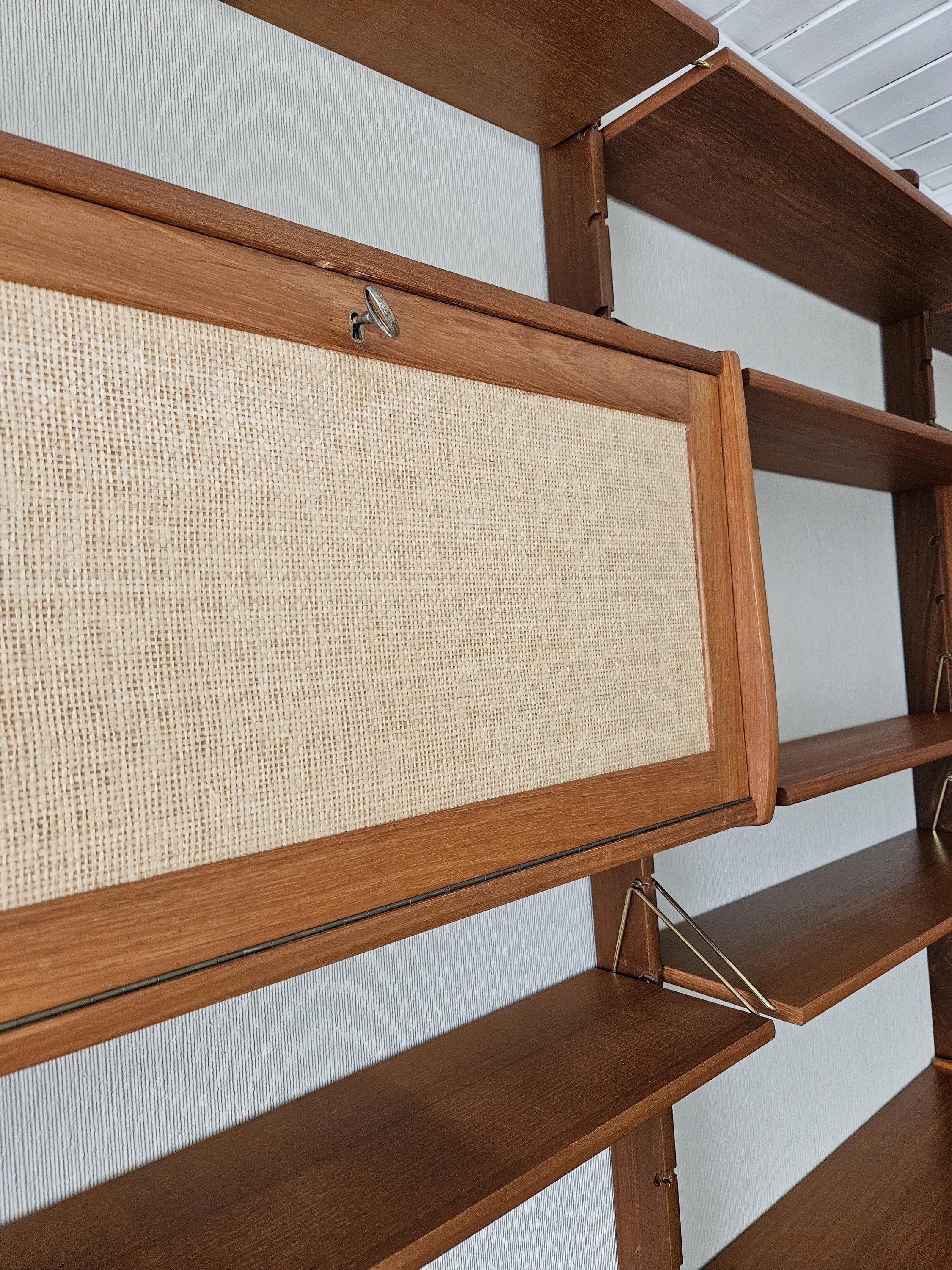 Mid-Century Teak Wall Unit: Scandinavian Modular Shelving by Texmon & Blindheim