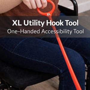Herramienta de gancho extra larga de una mano para accesibilidad