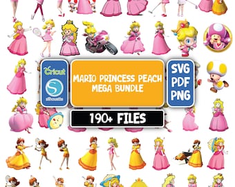 Mario Princess PNG SVG Clipart, Princess Peach png, Princess Peach svg, Mario Princess Peach png svg Clipart, Rosalinda Daisy