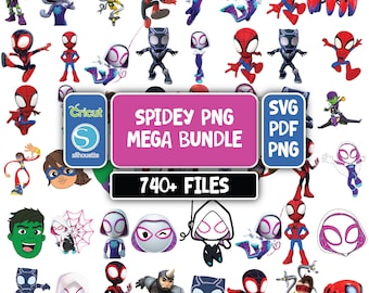 Spidey Clipart Bundle, Spidey SVG, Spidey and his Amazing Friends png and Digital Papers, Superhero SVG, Spidey alphabet, Digital Download