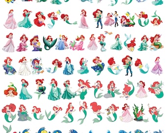 The Little Mermaid Clipart Bundle, Ariel SVG, Ariel png, Little Mermaid Paper, Little mermaid png SVG, Ariel alphabet, Digital Paper