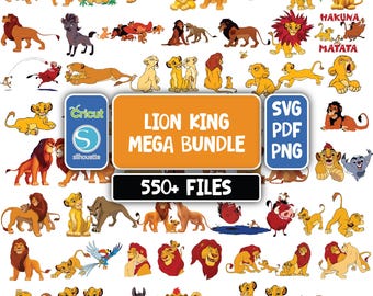 Lion King SVG Mega, Simba Svg for Cricut, Lion King Png, Hakuna Matata Svg for Shirts, Layered Svg Files, Lion King Clipart, Baby Simba Png