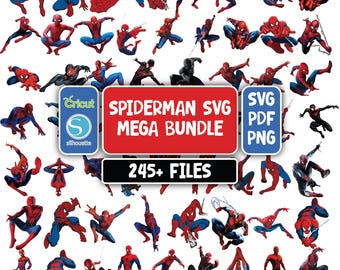 Spiderman Svg Bundle, Spiderman Svg, Spiderman Clipart, Spiderman Cut Files For Circut, Spiderman Silhouette, Spiderman Png, Superhero Svg
