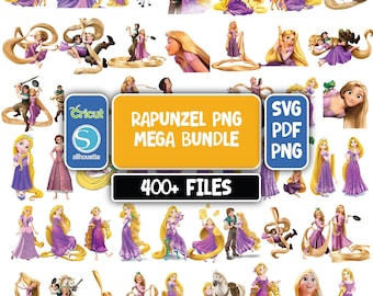 Tangled PNG Mega Bundle, Tangled SVG, Flynn Rider svg, Rapunzel png, Princess svg, Princess PNG, Tangled Birthday, Fairytale Princess