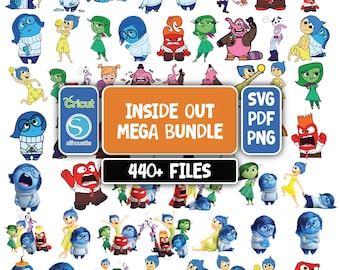 Inside Out Clipart SVG PNG, Inside Out 2 SVG, Inside Out Clipart, Anger Joy Sadness Disgust Fear Anxiety png svg, Inside Out Font Alphabet