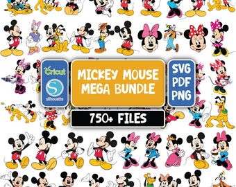 Mickey Mouse SVG Bundle, Mickey Mouse, Sublimation Files Cartoon Bundle , Digital Download, Mickey Mouse PNG