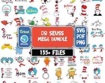 Dr Seuss Items, Dr Seuss Svg, Dr Seuss Png, Dr seuss Quotes Clipart For cricut Digital vector file, Cat And The Hat, Digital Download
