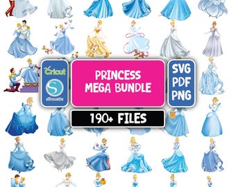 Cinderella Svg Bundle, Princess Cinderella Clipart, Fairy Tale Png Files, Princess Svg Set, Cinderella Digital Download, Cinderella Prints