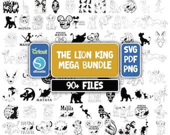 The Lion King outline Svg Bundle, Baby Simba Png Bundle, Lion King Svg Bundle, Svg Files for Cricut and Silhouette, Clipart Digital Download