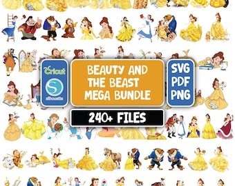 Beauty and Beast SVG, Belle PNG Clipart Bundle, Beauty and the Beast SVG, Instant Digital Download, Princess shirt, Beauty and Beast Cricut