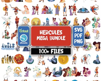 Hercules SVG Bundle, Baby Hercules Svg Files for Cricut, Baby Pegasus Png, Hades Svg for Shirts, Hercules Birthday Svg, Megara Svg Download