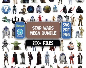 Starwars Svg, Star Wars Svg Bundle, Star Wars Png, Star Wars Clipart, Svg Files for Cricut, Darth Vader Svg, Mandalorian Svg, Layered Files