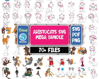 Aristocats SVG PNG Clipart Layered files for Cricut cutting print Instant Digital Download Clipart sublimation frozen Cats Paris