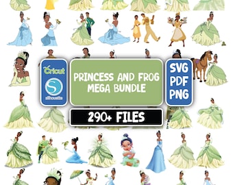Princess and the Frog PNG Clipart, Princess and the Frog SVG, Tiana Clipart, Princess png, Tiana PNG Bundle, Tiana svg