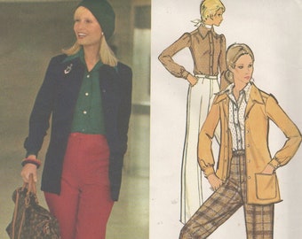 Bust 36-FACTORY FOLDED 1960's Misses' Jacket, Shirt and Pants Vogue Paris Original Yves Saint Laurent 2727 Size 14