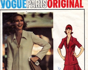Bust 38-Vogue Paris Original 1970s Misses' Top and Skirt Nina Ricci 2903 Size 16 Includes Tag