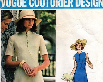 Bust 32 1/2-Vogue Couturier Design 1970s Misses Dress Sybil Connolly 1048 Size 10