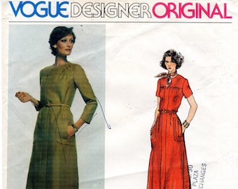 Bust 32 1/2-FACTORY FOLDED Vogue Designer Original 1980s Misses' Dress Sybil Connolly 1531 Size 10