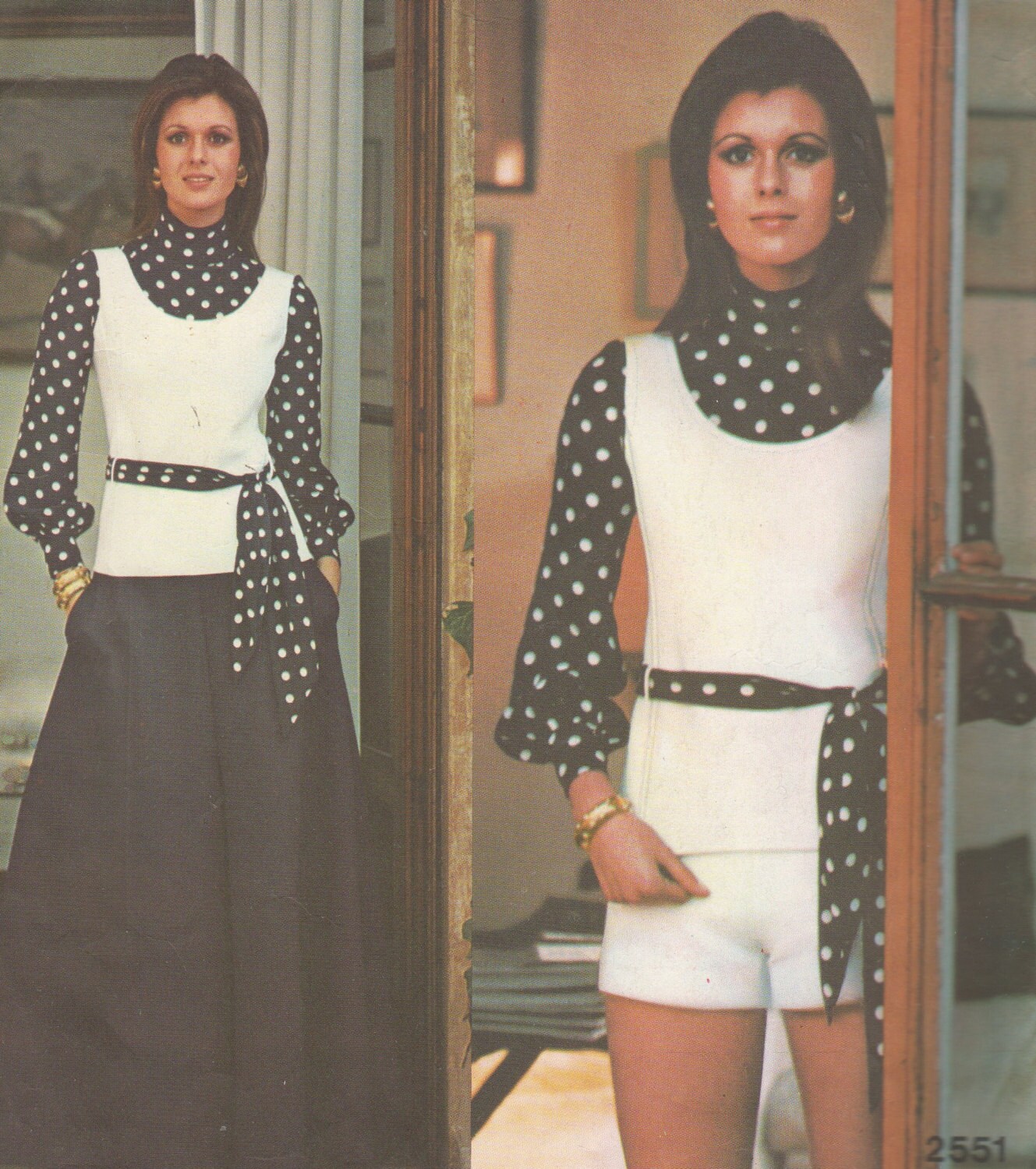 Bust 36-1960's Misses' Blouse, Tunic, Pants, Shorts and