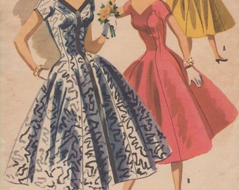 Bust 33-1955 Junior Princess Evening Dress McCall's 3434 Size 15-cp