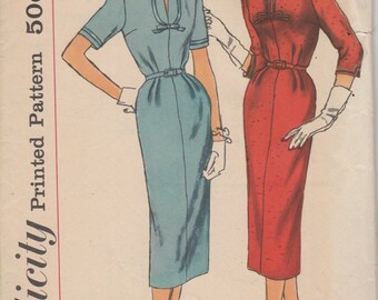 Bust 37-1960's Misses' Dress Simplicity 2265 Size 16 1/2