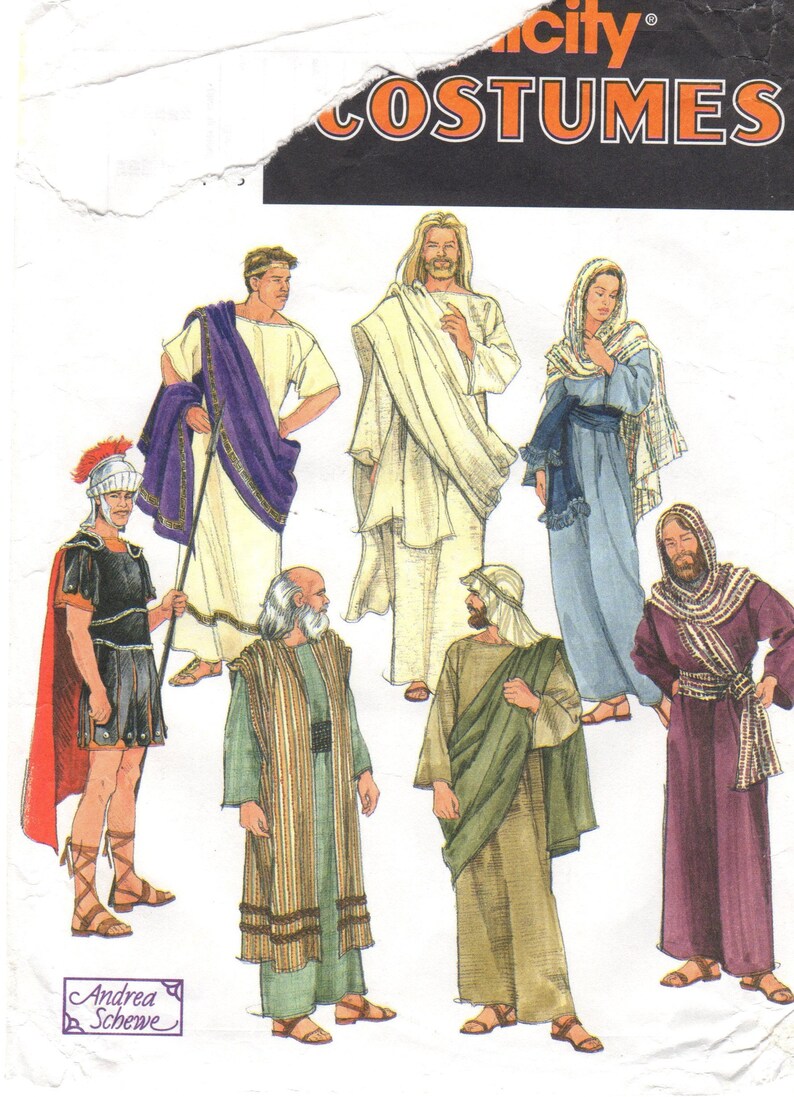 Unisex Size XS-XL-Factory Folded Adult Passion Play Costumes Simplicity 8108 Chest 30-48