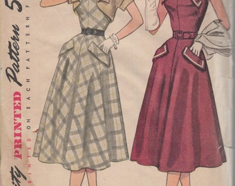 Bust 32-1950's Misses' Halter Dress and Bolero Simplicity 8395 Size 14-cp