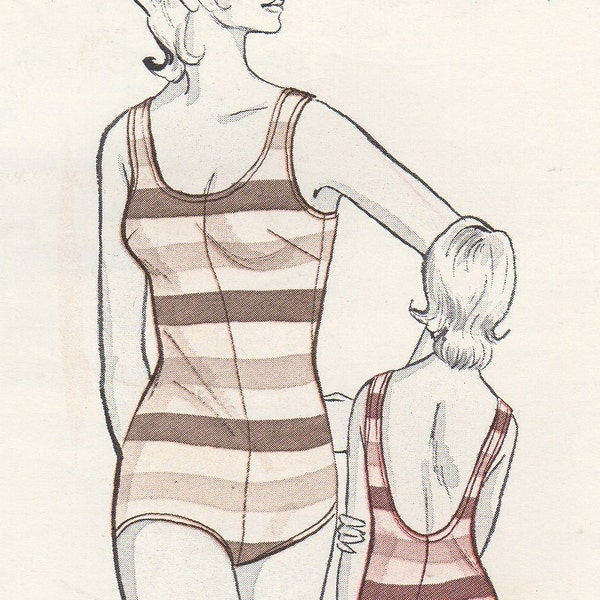 USINE plié maillot de bain 172 coudre-tricoter-N-Stretch taille 14-16-18 buste 1971 Ladies' 36-38-40