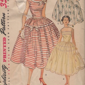Bust 29-1950's Junior Misses' Dress and Evening Dress Simplicity 4662 Size 11-cp image 1