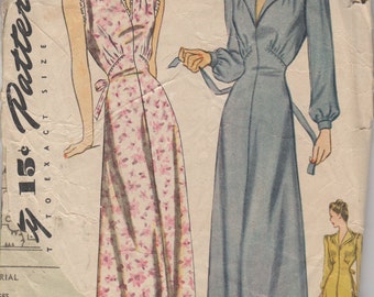 Bust 34-1930's Misses' Nightgown Simplicity 4456 Sz 34