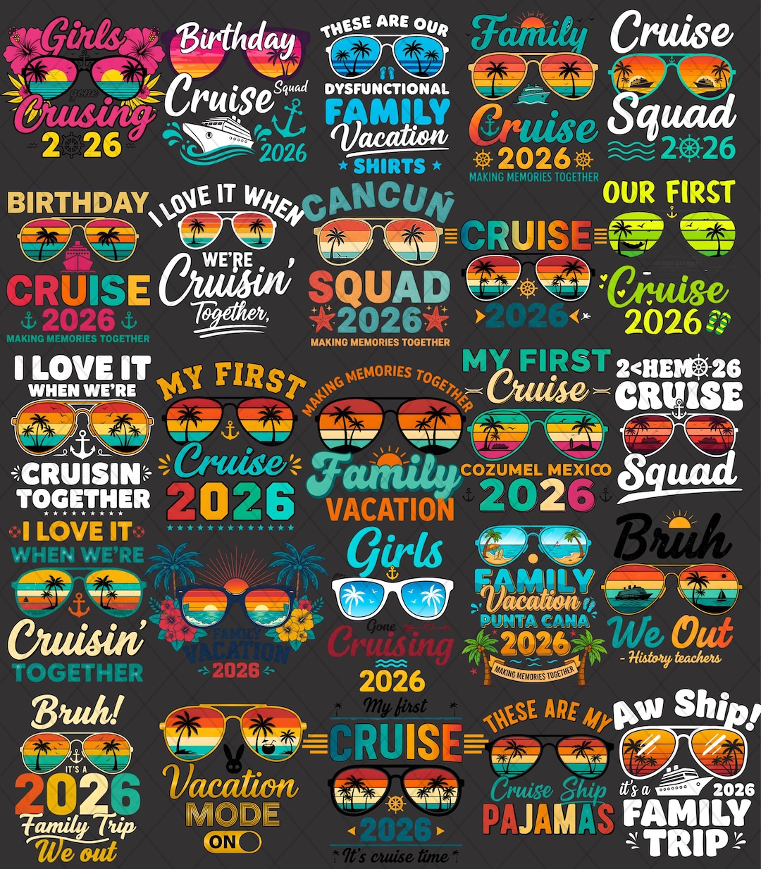 Cruise Shirt PNG Bundle 2026 | Family Cruise Squad, Birthday Cruise, My ...