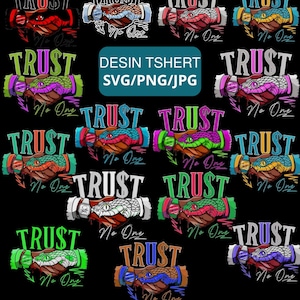 Projekt koszulki „Snake Handshake” w stylu streetwear | Styl tatuażu Trust No One SVG/PNG | Sublimacja i cyfrowe pobieranie DTF