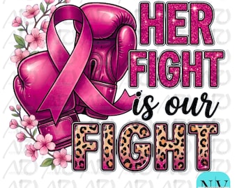 PNG de concienciación sobre el cáncer de mama, guantes de boxeo con lazo rosa, su lucha es nuestra lucha, diseño de camiseta de apoyo a supervivientes, descarga por sublimación