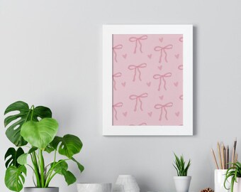 Minimalist Pink Bow Wall Art Printable | Cute Aesthetic Poster | Instant Download Digital Print for Bedroom Decor