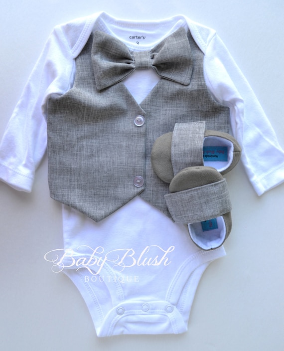 Gris Veste Noeud Papillon Bebe Garcon Tenue Photo Prop Etsy