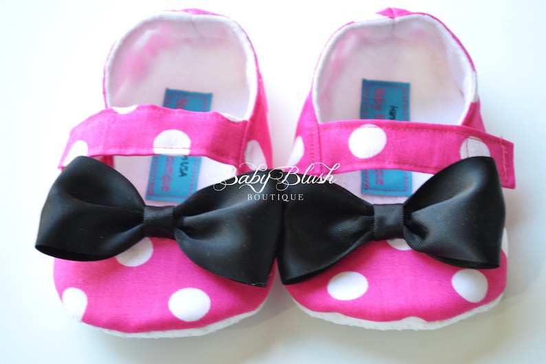 Pink Boutique Minnie Soft Ballerina Slippers Baby Booties With - Etsy