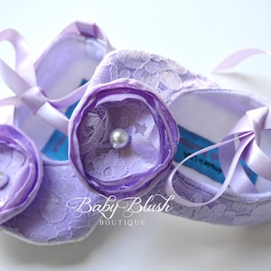 Lilac Lace Vintage Baby Shoes Ballerina Slippers