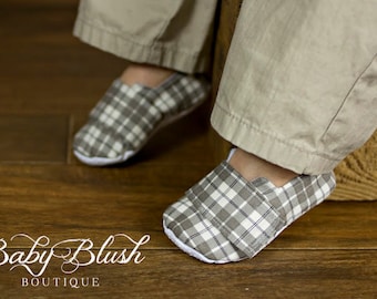 Grey Baby Boy Soft Soled Shoes - Infant Loafer Boy Shoes