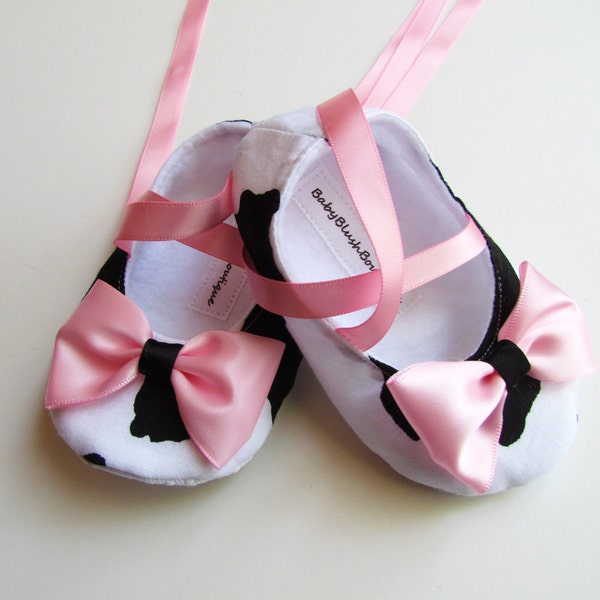 Cute and Cozy: Moo Cow Soft Ballerina Slippers and Baby Booties - Adorable Infant Shoes for Stylish Comfort