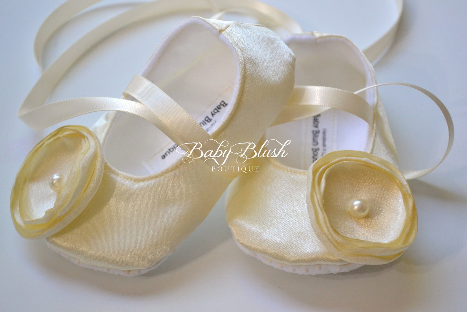 satin baby shoes