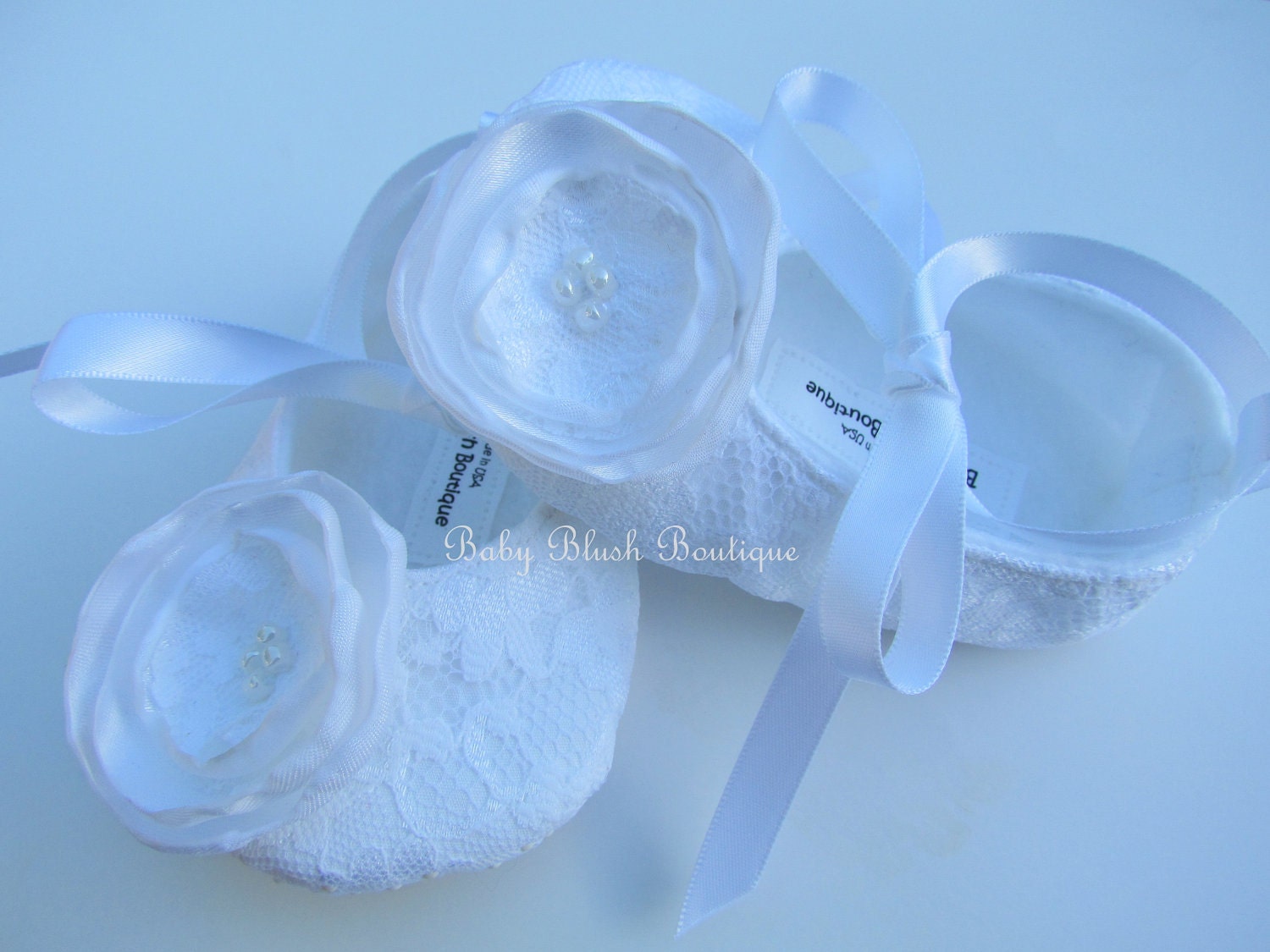 White Lace Vintage Baby Shoes Ballerina Slippers - Etsy