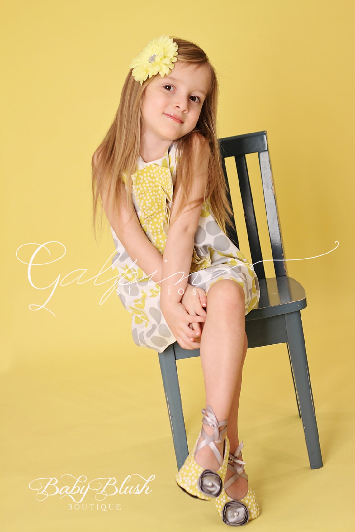 YellowGreen & Grey Aline Dress Shoes Set Infant Outfit Baby Etsy