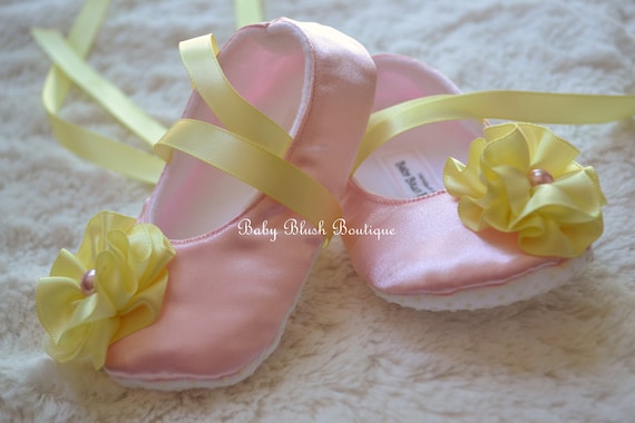 infant pink dress shoes Baby Pink Satin Baby Shoes Infant Ballerina Slippers Soft Baby Girl Dress  Shoes Newborn Coming Home Outfit Baby Shower Gift